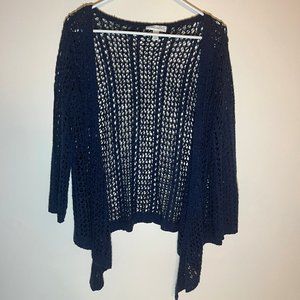 Dress Barn Navy Crochet Knit Sweater